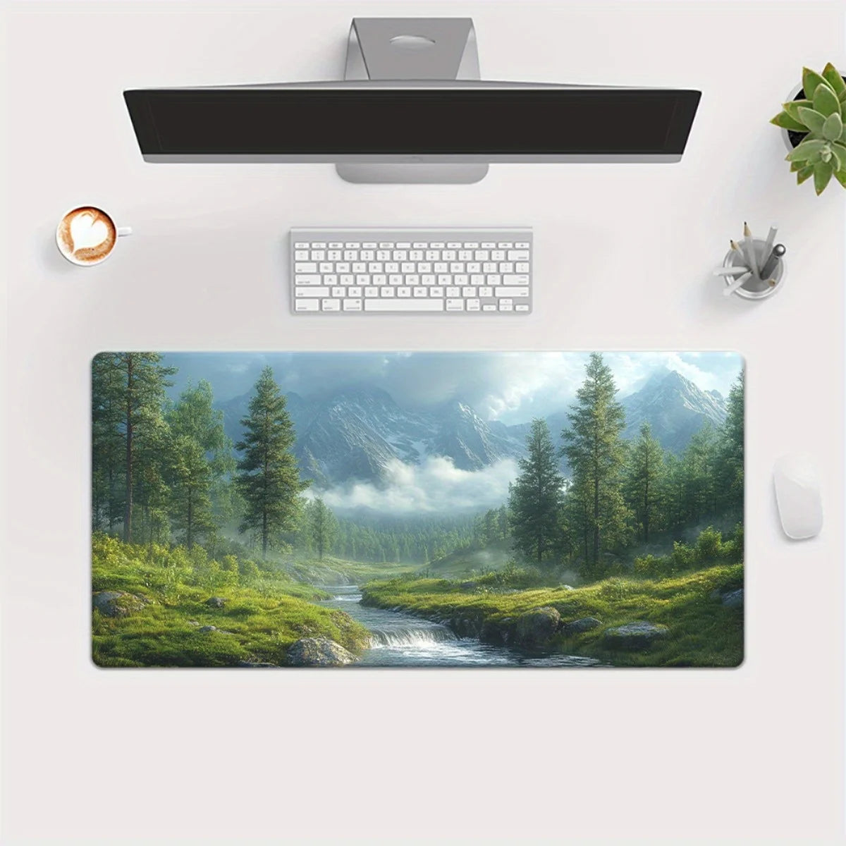 Mouse Pad - HD Printed Rubber - Forest River Landscape
