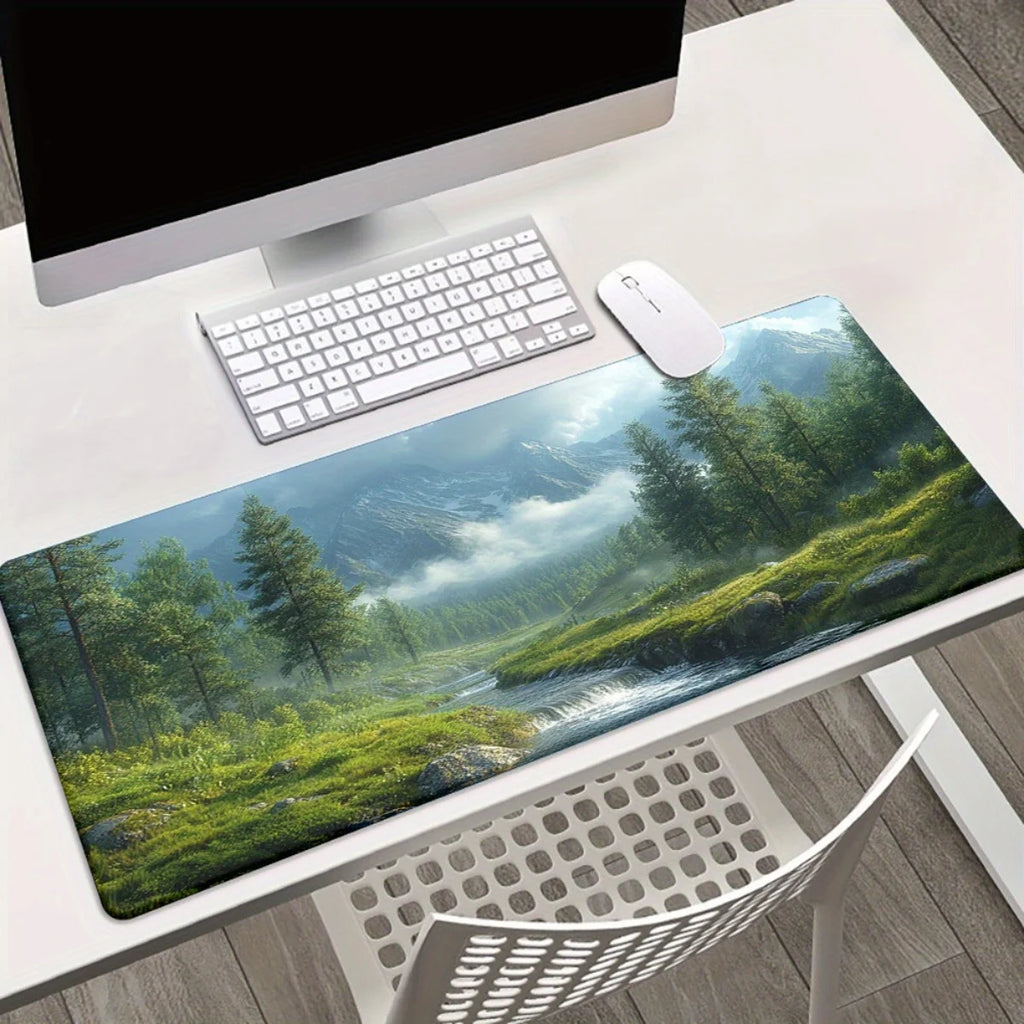 Mouse Pad - HD Printed Rubber - Forest River Landscape