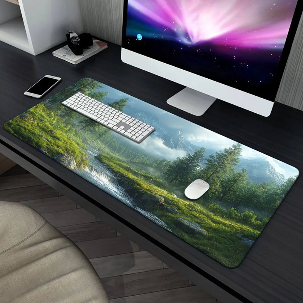 Mouse Pad - HD Printed Rubber - Forest River Landscape