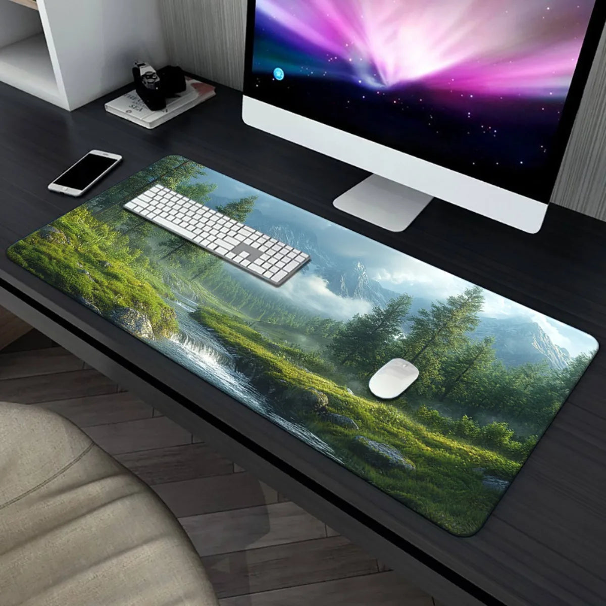 Mouse Pad - HD Printed Rubber - Forest River Landscape